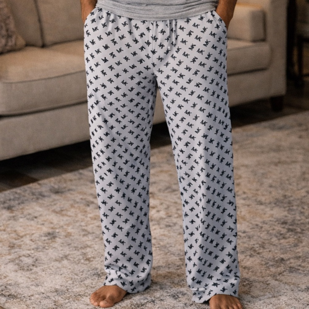 Michael Kors Men’s Grey with Blue MK logo Lounge Pants